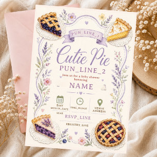 Cutie Pie Baby Blaubeere Zitrone Meringue Lavendel Einladung