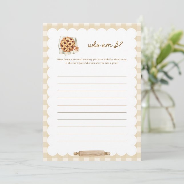 Cutie Pie Baby shower Qui Suis Je Jeu Cartes (Debout devant)