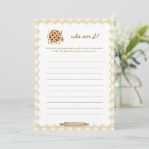 Cutie Pie Baby shower Qui Suis Je Jeu Cartes
