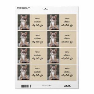 "CUTIE PIE BÉBÉ ANIMAL" ÉTIQUETTES D'ADRESSE DE RE