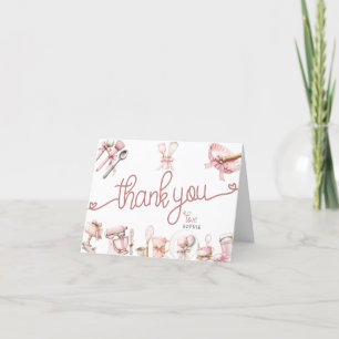 Cutie Pie   Cartes de remerciement Aquarelle Rose