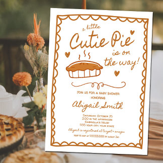 Cutie Pie Fall Baby Shower Invitation