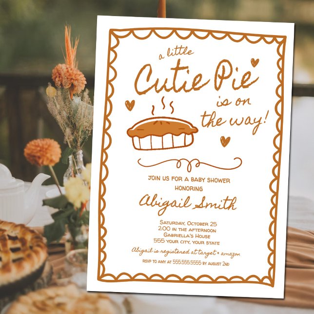 Cutie Pie Fall Baby Shower Invitation (Créateur téléchargé)