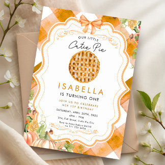 Cutie Pie Fall First 1st Birthday Thanksgiving Einladung