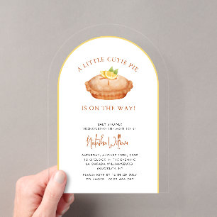 Cutie Pie Lemon Baby shower Acrylique Invitation