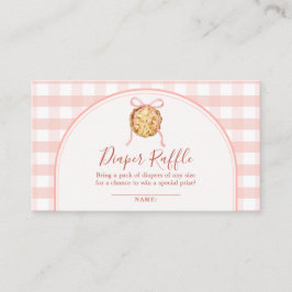 Cutie Pie Pastel Pink Baby Shower Diaper Raffle Begleitkarte