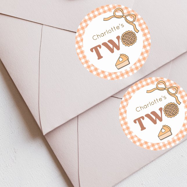 Cutie Pie Pumpkin 2nd Birthday Runder Aufkleber (Von Creator hochgeladen)