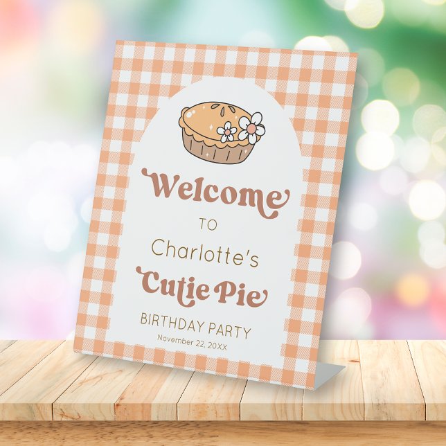 Cutie Pie Pumpkin Birthday Welcome Sign Sockelschild (Von Creator hochgeladen)