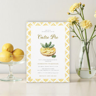 Cutie Pie Zitronen-Tarte-Wasserfarben-Baby-Party Einladung