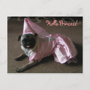 Cutie Pug Princess Postkarte