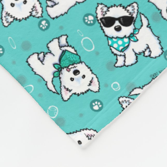Cutieface Westies KiniArt Fleecedecke (Ecke)