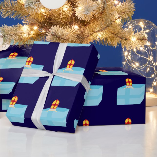 Cutieful Kids Art Cute Funny St. Nick Sinterklaas  Geschenkpapier (Feiertage)