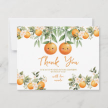 Cuties Orange Zwei kleine Zwillinge Baby Shower Fl