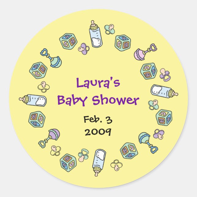 Cutietoots Baby Shower Gastgeschenk - Maßgeschneid Runder Aufkleber (Vorderseite)