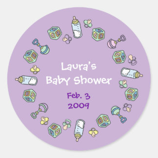 Cutietoots Baby Shower Gastgeschenk - Maßgeschneid Runder Aufkleber