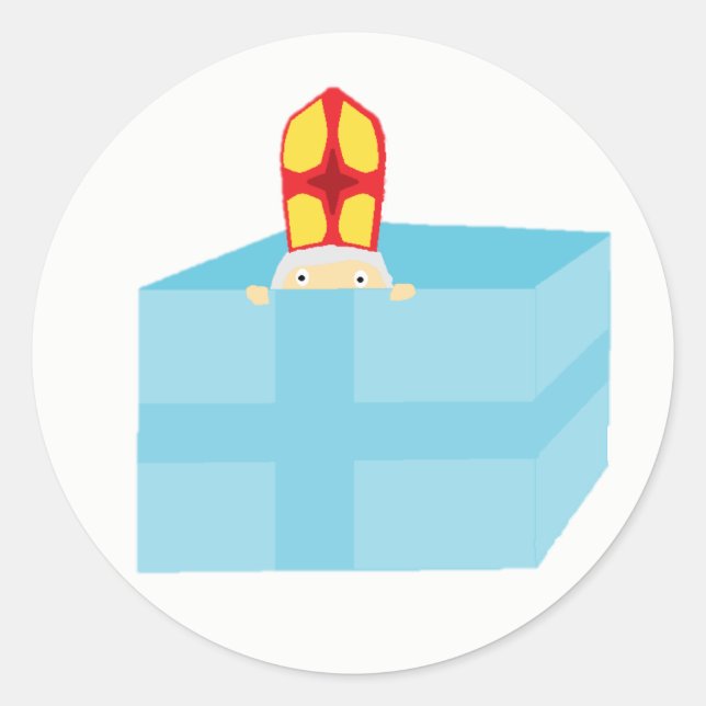 Cutiful Kids Art Funny St. Nicholas Sinterklaas Runder Aufkleber (Vorderseite)