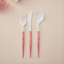 Cutlerie en plastique rose Gold Bella