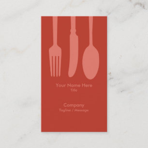 Cutlery Cafe Carte de visite (Dk Retro Red)