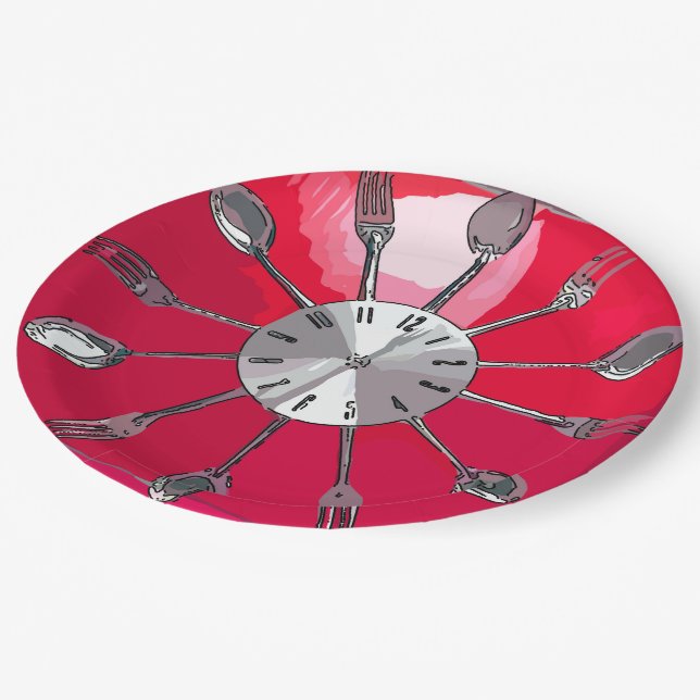 Cutlery O'clock 2. Pappteller (Schrägansicht)