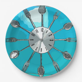 Cutlery O'clock Plate Pappteller