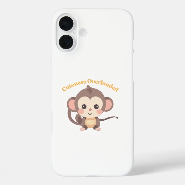 Cutness Overloading : Monkey Collection iPhone 16 Plus Hülle (Rückseite)