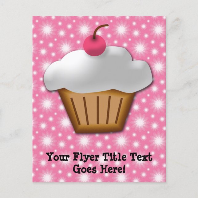Cutout Cupcake mit rosa Kirsche oben Flyer (Vorne)