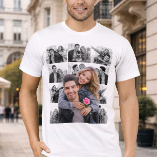 Cutout Photo Collage For Couple T-Shirt