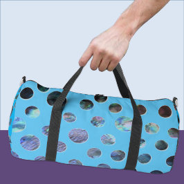 Cutout-Spots mit blauer Muschel Duffle Bag