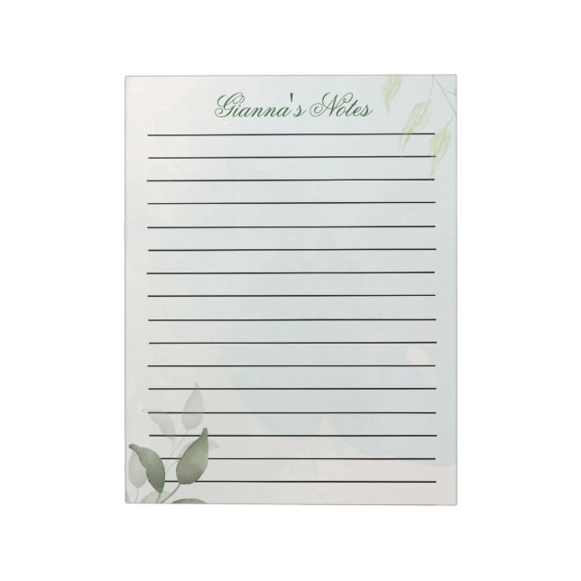 Cutsum Name Botanisches Notizbuch Notizblock (Rotiert)