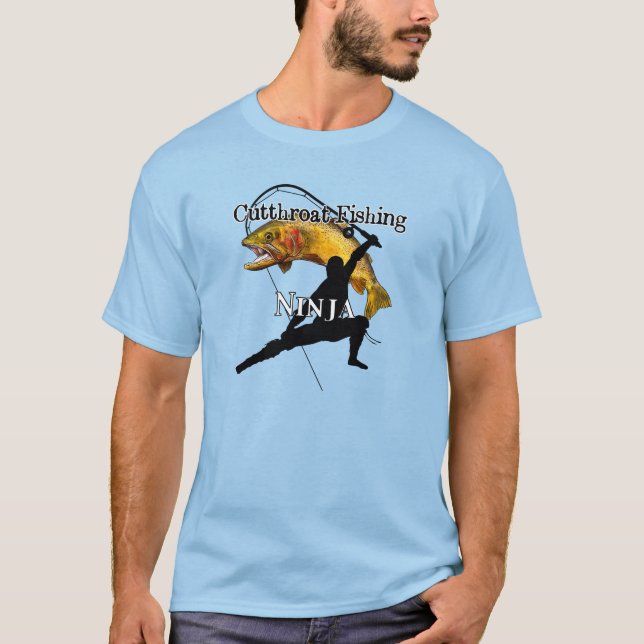 Cutthroat Forelle Angeln Ninja Leichtfischerei T-Shirt (Vorderseite)