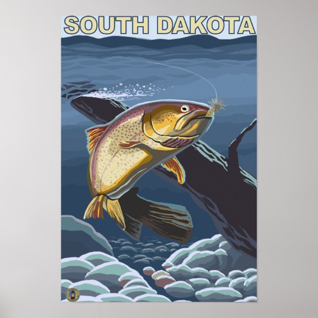 Cutthroat-ForellenfischereiSüddakota Poster (Vorne)