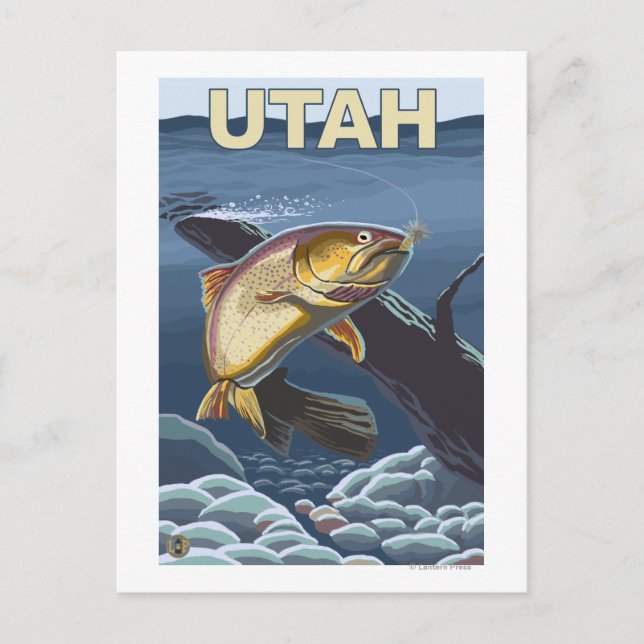Cutthroat Foreut FishingUtah Postkarte (Vorderseite)