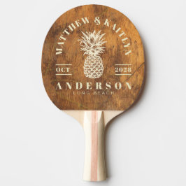 Cutting Block Tropical Pineapple Wedding Crest Tischtennis Schläger