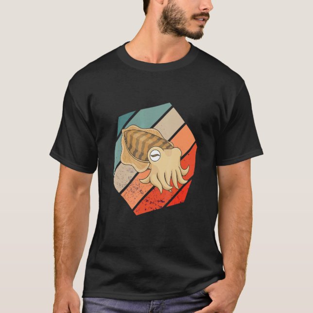 Cuttlefish Cuttlefish Hexagon Vintage Ocean Animal T-Shirt (Vorderseite)