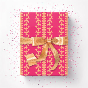 Cutwork-Ranke in Rosa und Orange Geschenkpapier