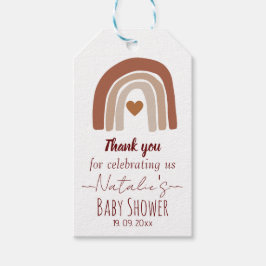 Cuty Regenbogen Babydusche Erdnuss danke Pastel Geschenkanhänger