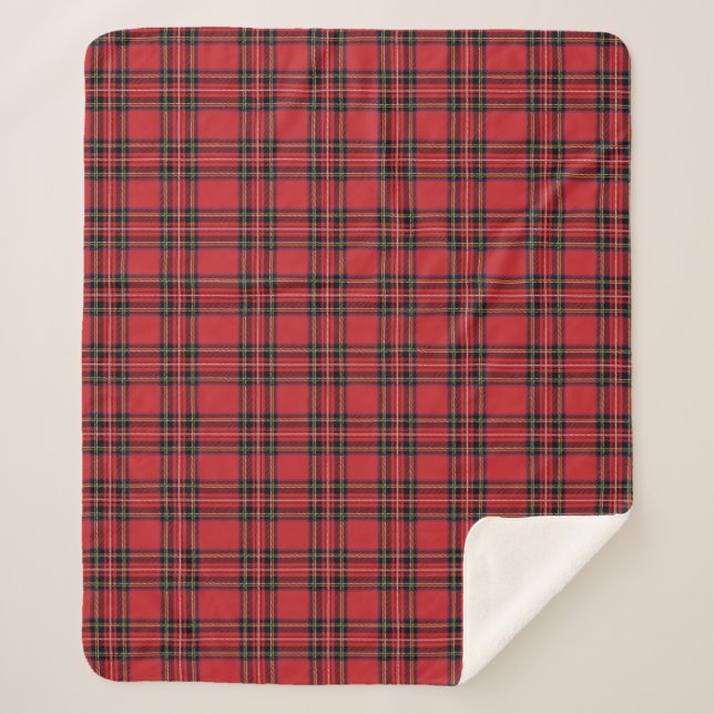 Cuve Sherpa Plaid Classique Rouge Tartan (Devant)