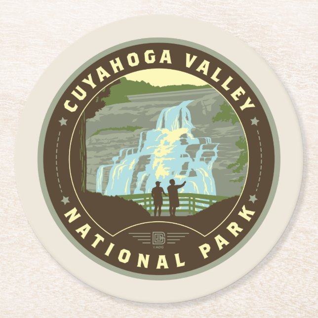Cuyahoga-Nationalpark Runder Pappuntersetzer (Vorderseite)