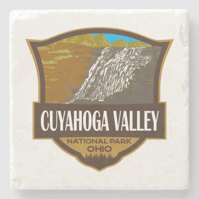 Cuyahoga Valley Nationalpark Illustration Travel Steinuntersetzer (Vorderseite)