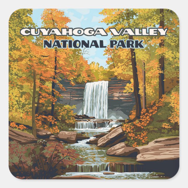 Cuyahoga Valley Nationalpark Ohio Cleveland Quadratischer Aufkleber (Vorderseite)