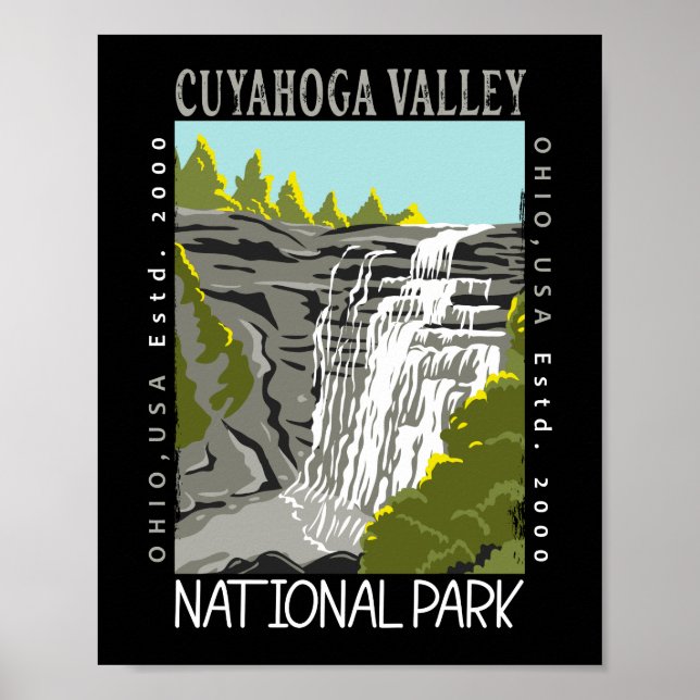 Cuyahoga Valley Nationalpark Ohio Distressed Poster (Vorne)