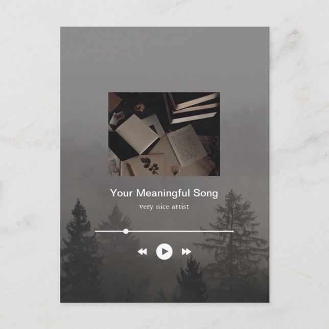Cuztomizable moody Music Player Aesthetic Postkarte (Vorderseite)