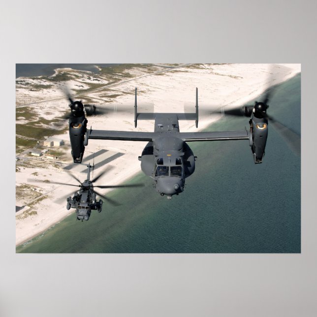 CV-22 Osprey und MH-53 Pave Low Aircraft Poster (Vorne)