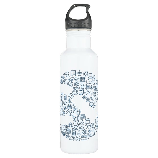 CV-Icons - Wasserflasche Edelstahlflasche (Vorderseite)