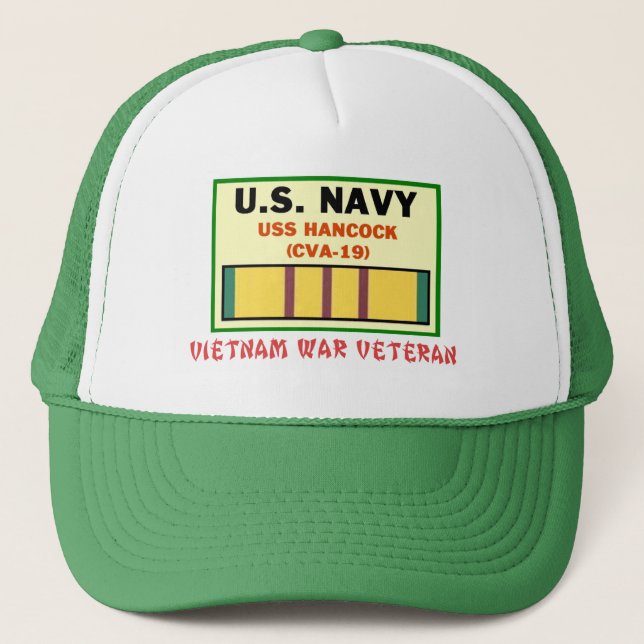 CVA-19 HANCOCK VIETNAMKRIEG-TIERARZT TRUCKERKAPPE (Vorderseite)