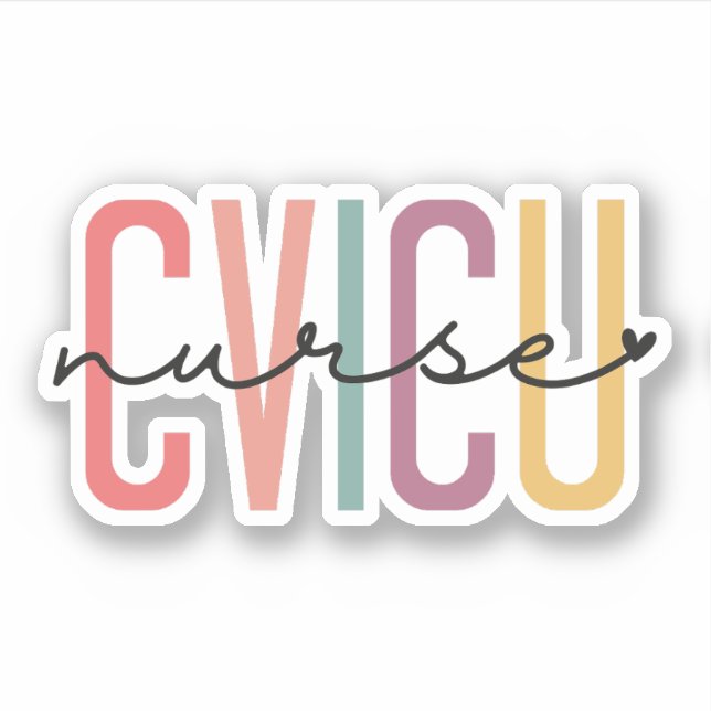 CVICU Nurse Cardiovaskuläre Intensivstation Aufkleber (Vorderseite)