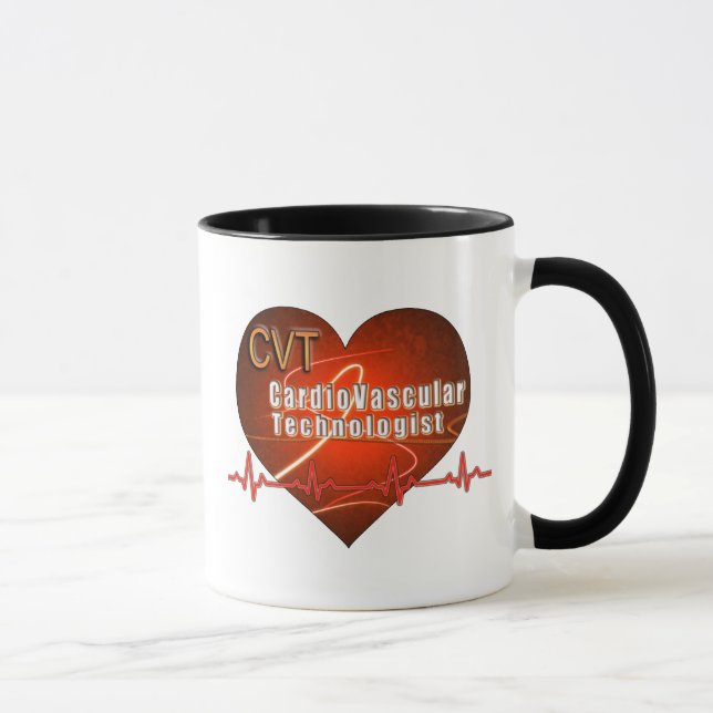 CVT HEART LOGO Kardiovaskulärer Technologe Tasse (Rechts)