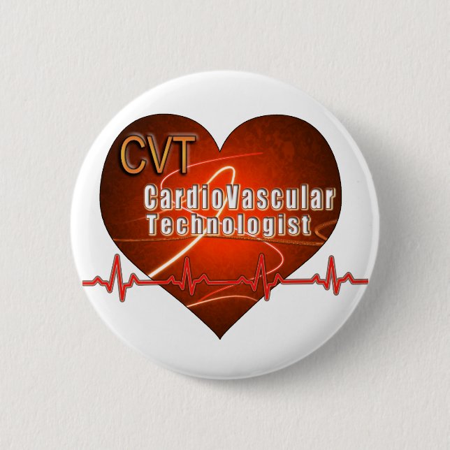 CVT HERZ-LOGO kardiovaskulärer Technologe Button (Vorderseite)