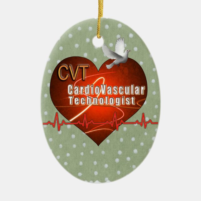 CVT HERZ-LOGO kardiovaskulärer Technologe Keramikornament (Vorne)