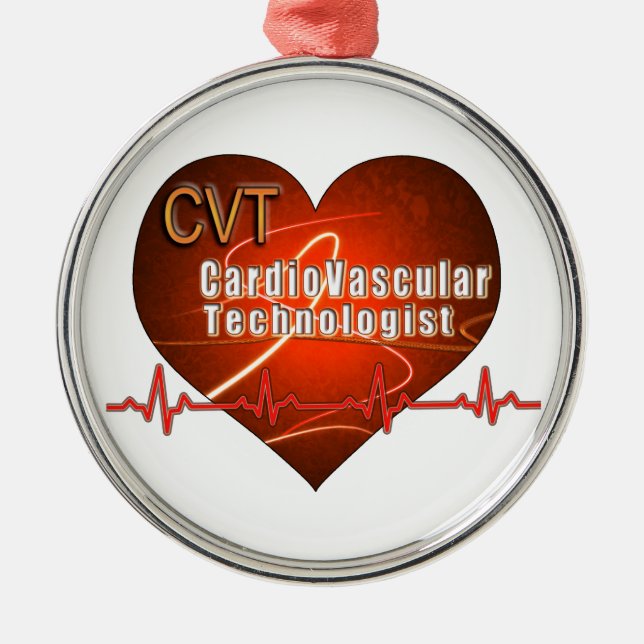 CVT HERZ-LOGO kardiovaskulärer Technologe Ornament Aus Metall (Vorne)